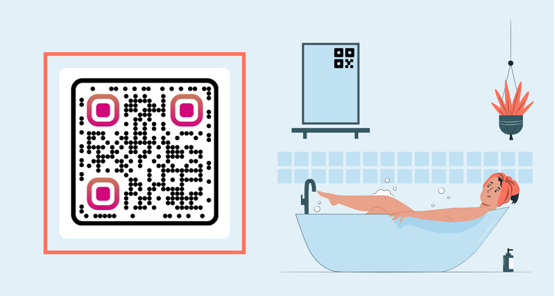Tripadvisori QR-kood hotelli vannitoa peeglil