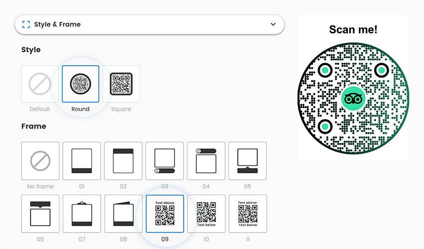 Ettevõtte logo lisamine Tripadvisori QR-koodile tööriistas