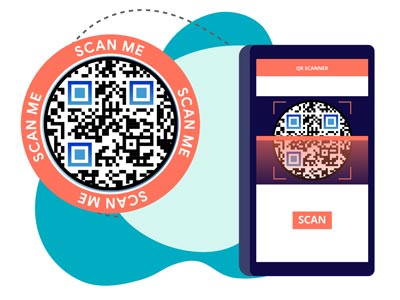 veebisaidi QR-kood, mis avatakse kliendi telefonis