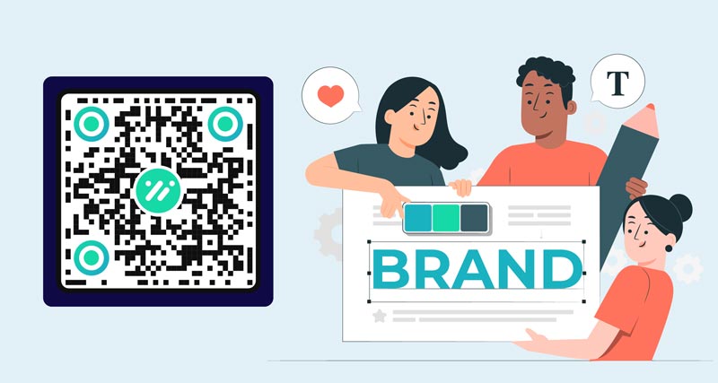 Lisage brändi logo veebisaidi QR-koodile tööriistades