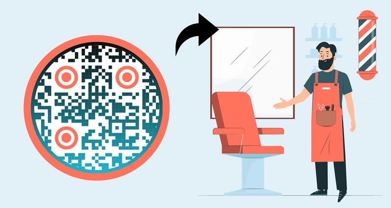 veebilehe QR-kood ilusalongi peeglil