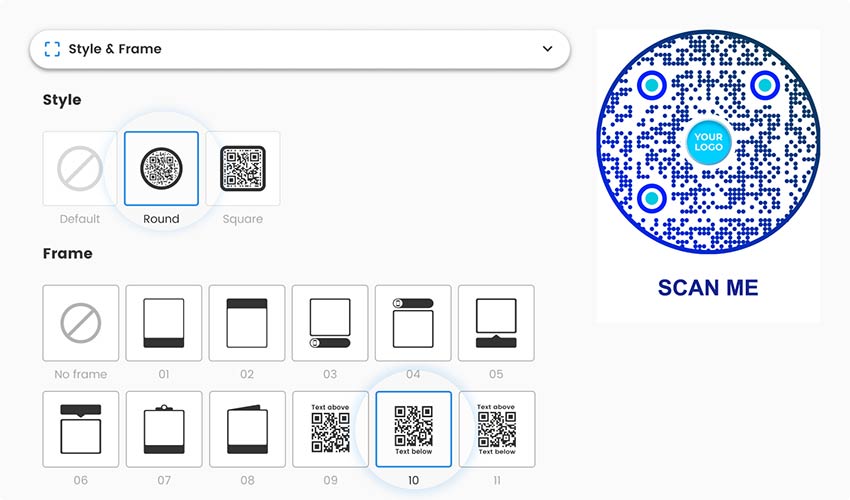 Ikooni või logo lisamine veebilehe QR-koodile generaatoriga