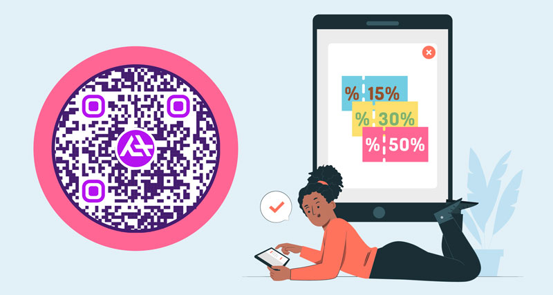 A custom Logo QR code on a coupon website