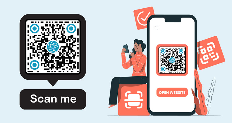 A high-quality Logo QR code on a flyer