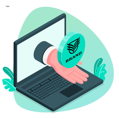 Un logotipo de la empresa en su sitio web