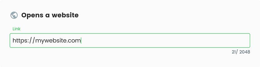Putting a link in the designated box in the QR code generator