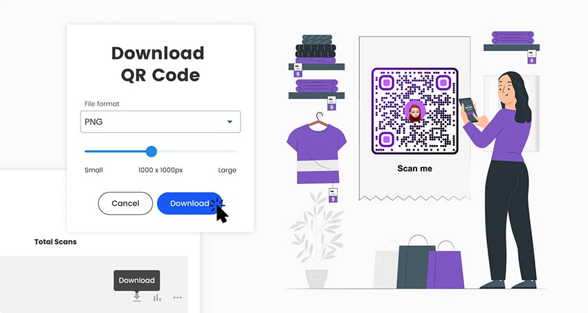 Valmis QR-koodi allalaadimine koos logoga