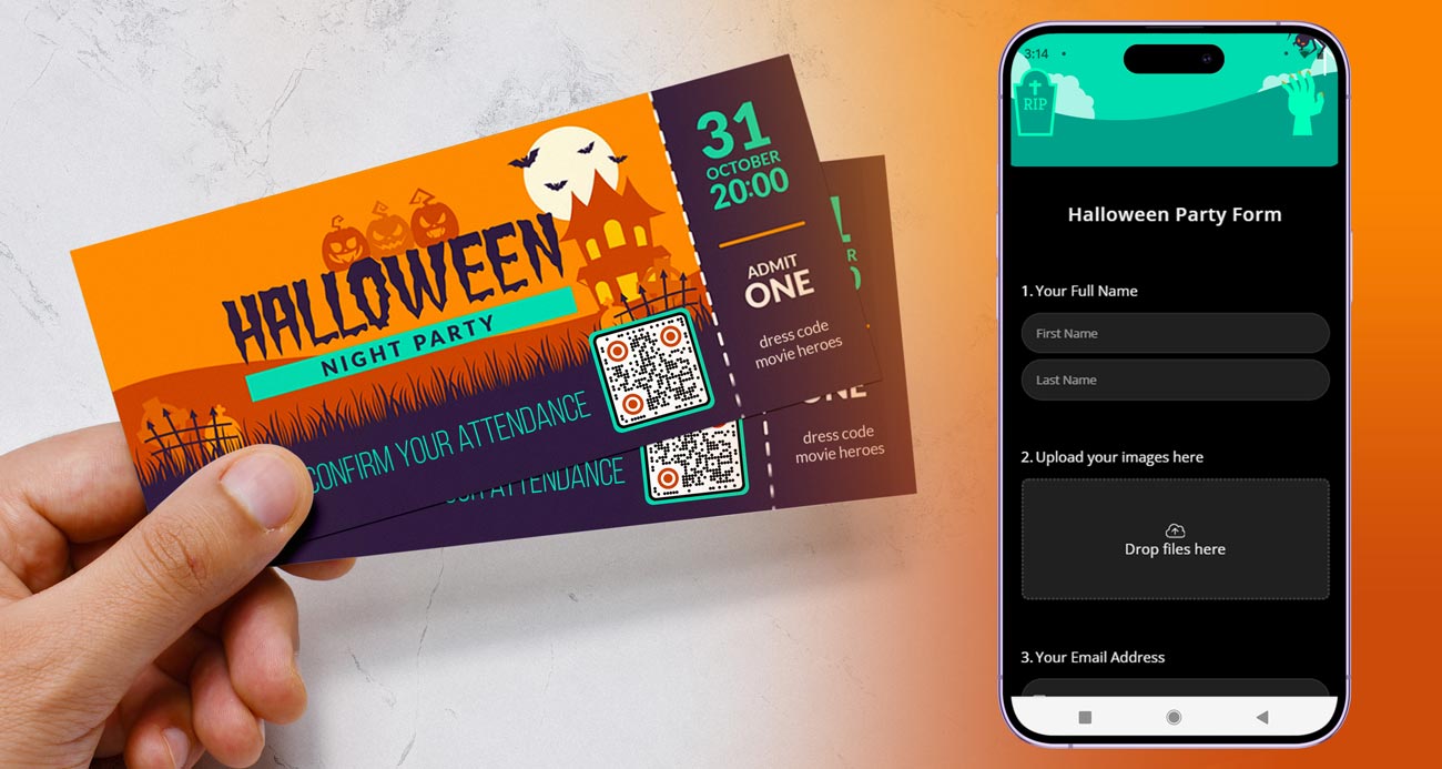 Crear un código QR para asistir a una fiesta de Halloween