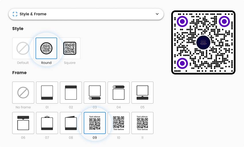 QR-koodi kujunduse muutmine tööriistas