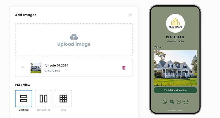 Add additional information about the Real Estate link onto the landing page
