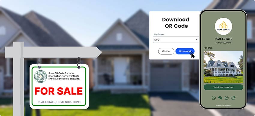 Haga clic en el botón "Guardar" para descargar el enlace final del código QR de la inmobiliaria.