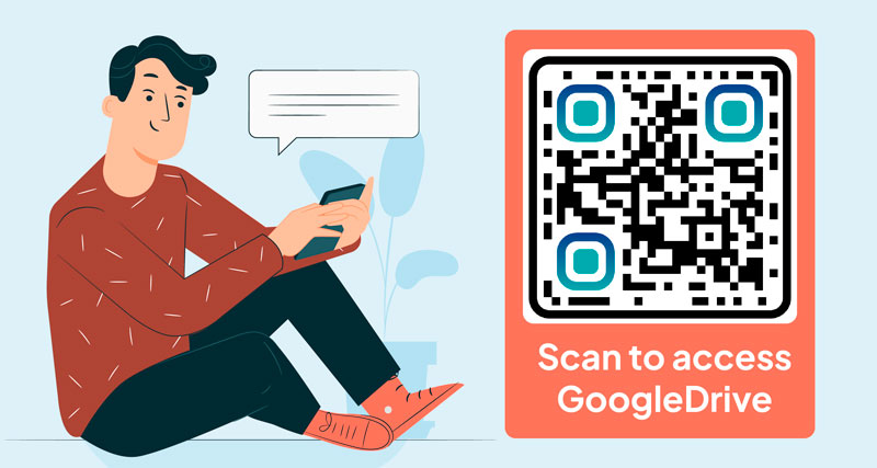 Código QR de Google Drive con descripción