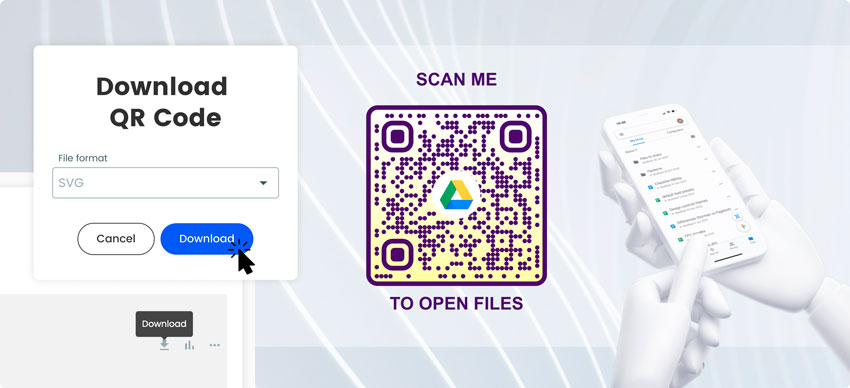 Descarga del código QR de Google Drive