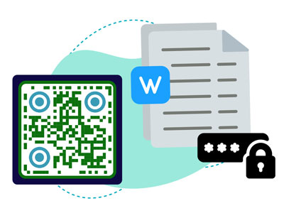 Código QR que conduce a un documento Word con contraseña