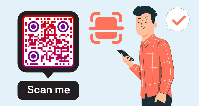 Una persona escanea el código QR de un documento Word