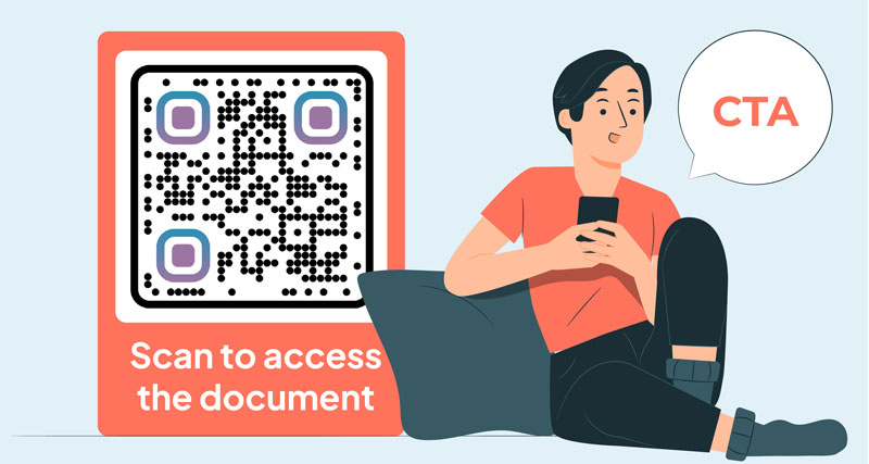 Código QR impreso con una descripción procesable
