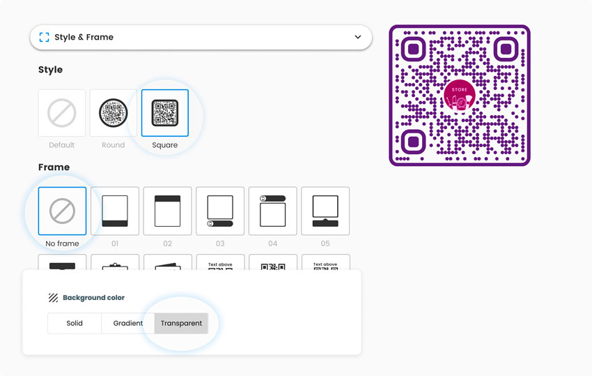 Diseño de código QR PNG