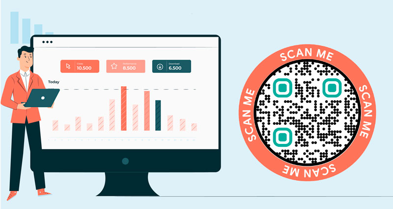 Herramienta de lectura de códigos QR abierta con el historial de escaneo