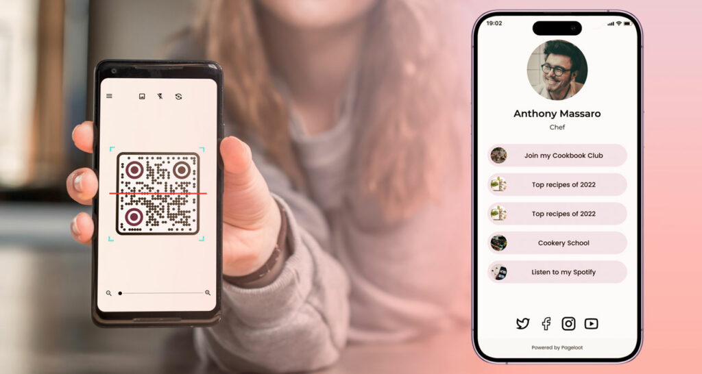 Screenshot of a QR code scanner without an app on a smartphone