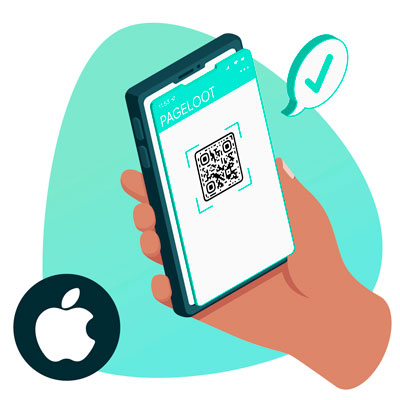 Una persona escaneando un código QR con un iPhone