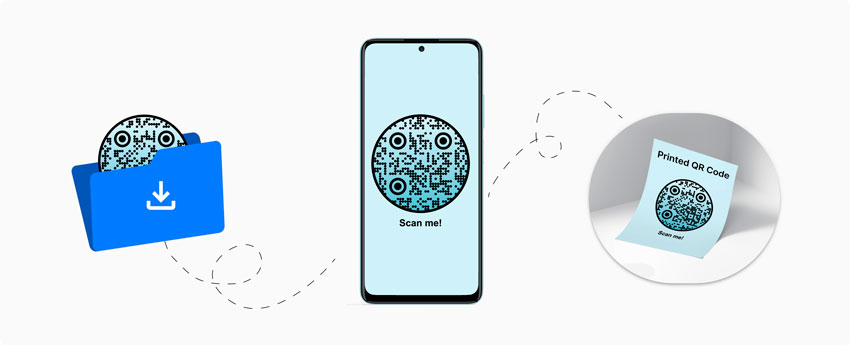 Código QR en materiales impresos o en el escritorio
