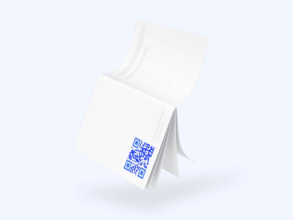 Código QR en un folleto
