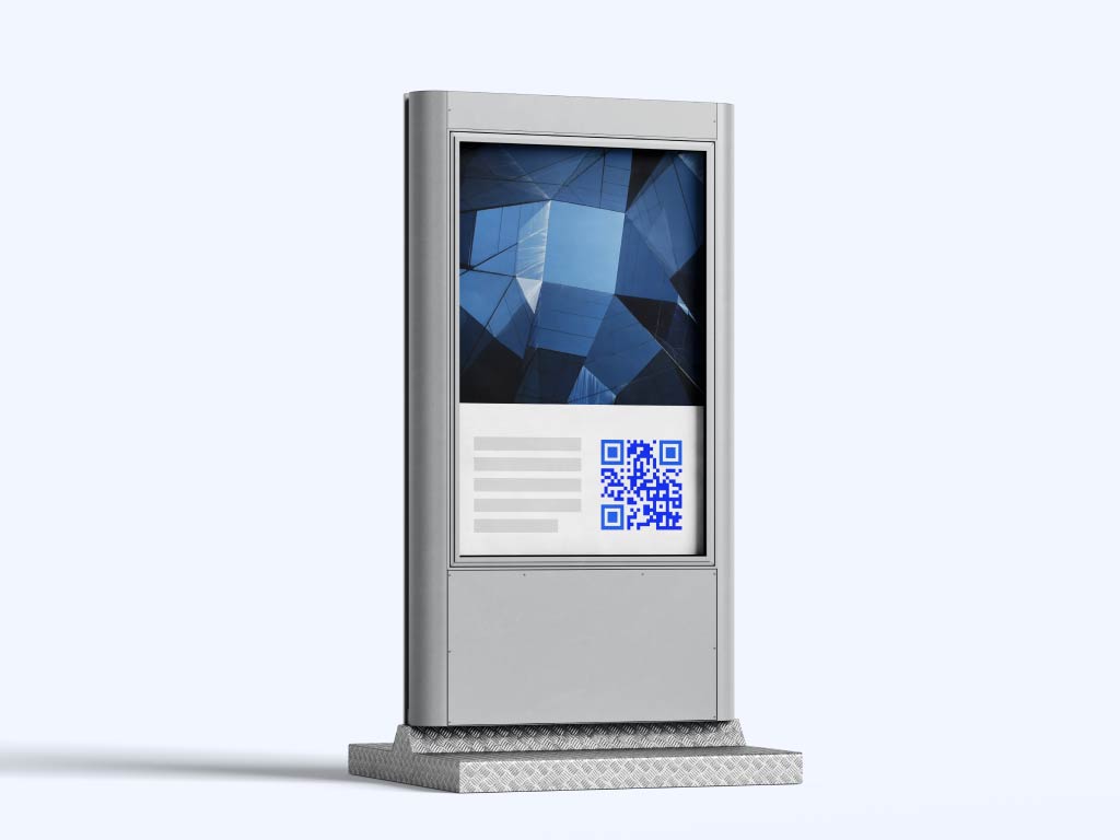 Código QR en una pantalla digital