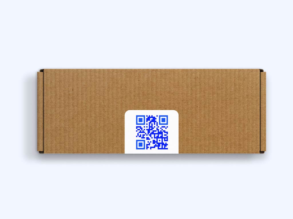 Código QR en una etiqueta de envío